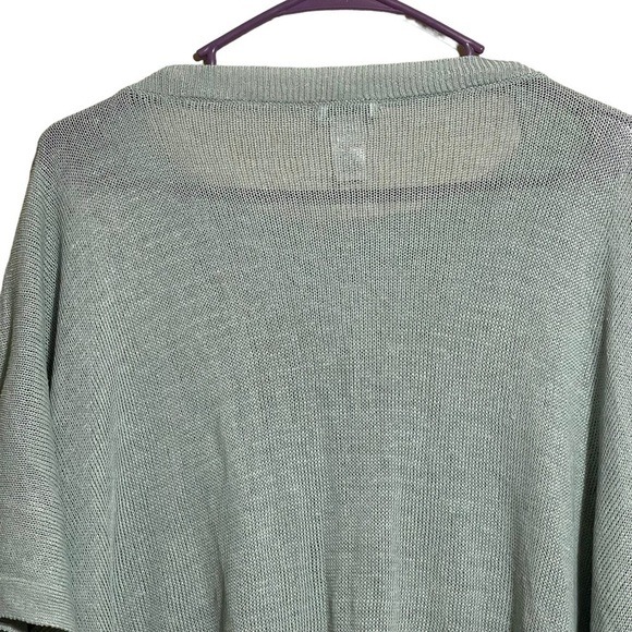 J. Jill NWT Poncho Sweater Womens One Size Linen Blend Side-Tie Green Pullover - Picture 6 of 6
